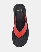 BERRI RED WEDGE SANDALS