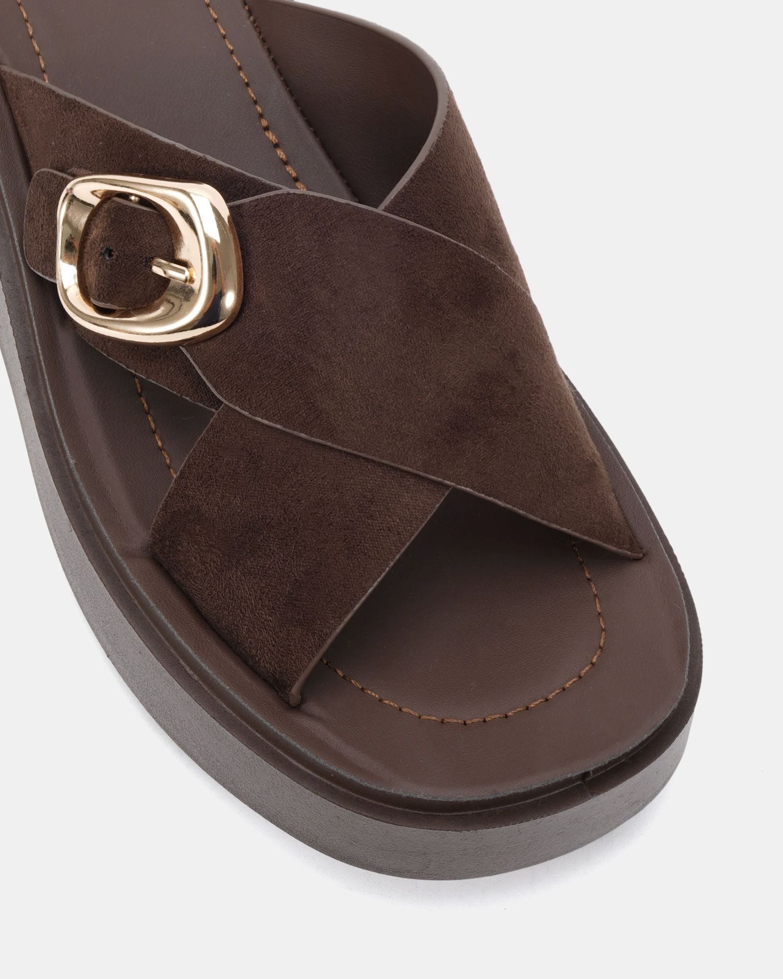 BONANZA ESPRESSO SUEDE WEDGE HEELS