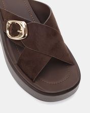 BONANZA ESPRESSO SUEDE WEDGE HEELS