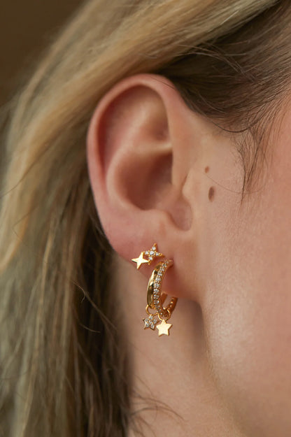 Duo star studs - Gold