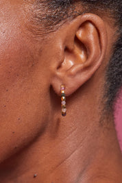 Coco & tourmaline hoop earrings - gold