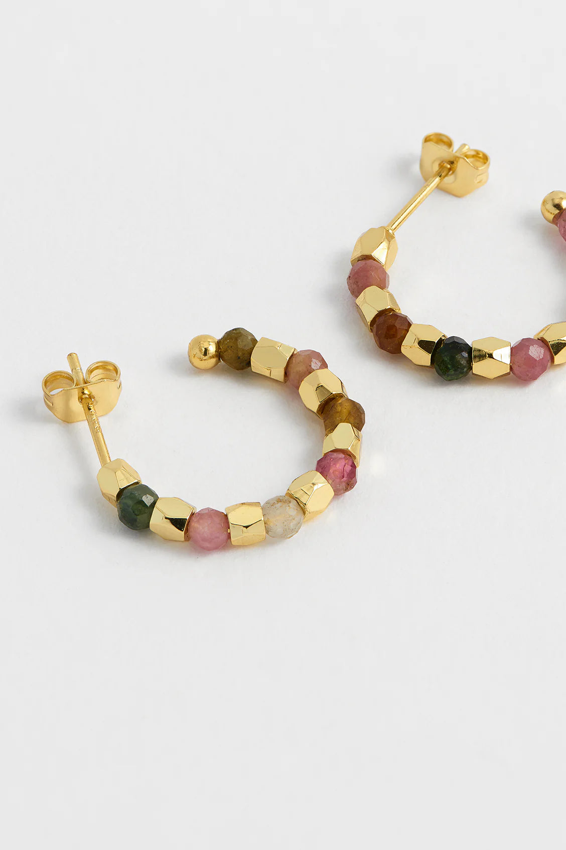 Coco & tourmaline hoop earrings - gold