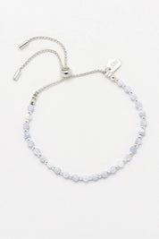 Gemstone Amelia Bracelet- Blue laced Agate- silver plated