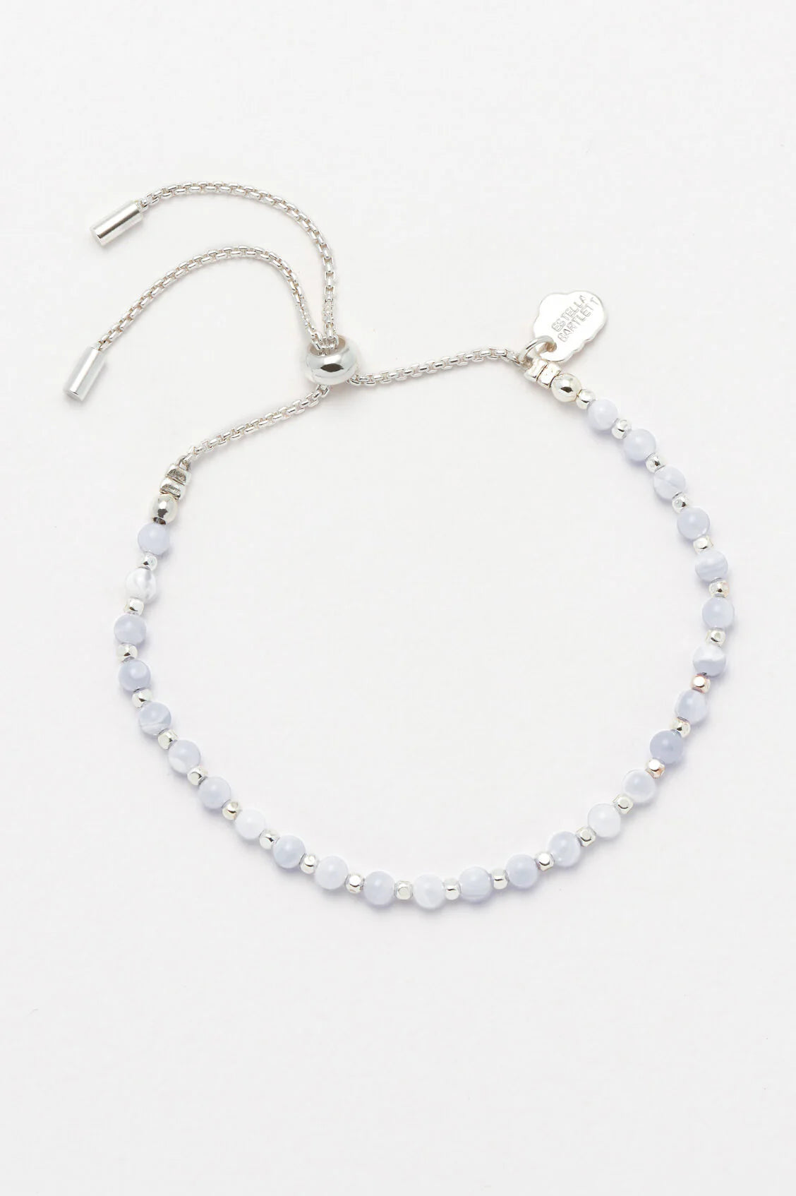 Gemstone Amelia Bracelet- Blue laced Agate- silver plated