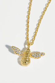 CZ Bee Charm Pendant Necklace
Gold Plated
Packaging Message: Bee Happy