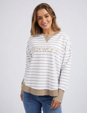 Simplified stripe crew- Natural