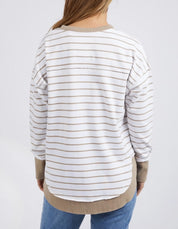 Simplified stripe crew- Natural