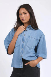 FOXWOOD | HUTTON DENIM SHIRT - LIGHT BLUE