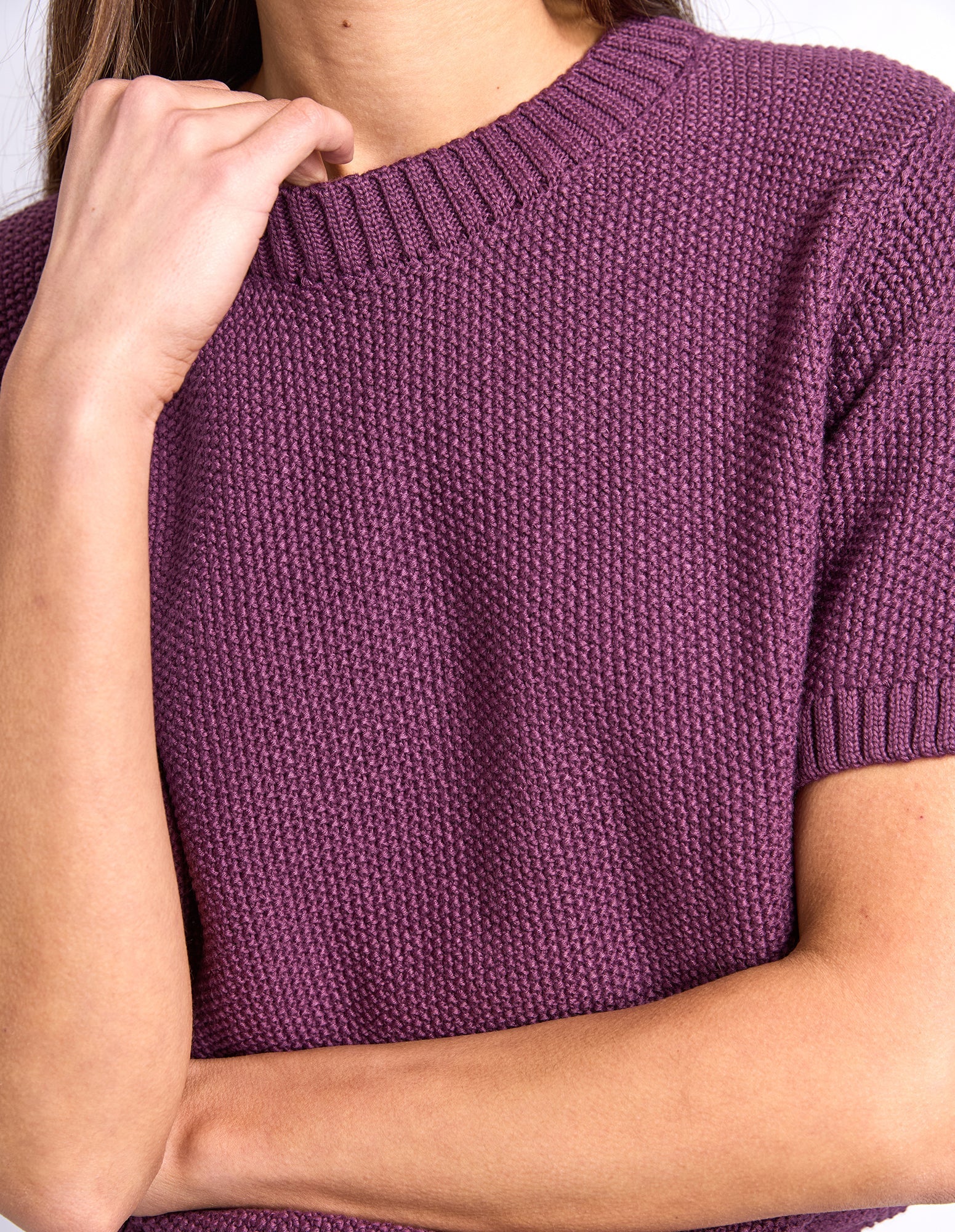 Foxwood Blair Short Sleeve Knit - Plum