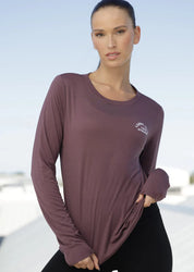 Lorna Jane- Lotus Long Sleeve Top- Berry Icing