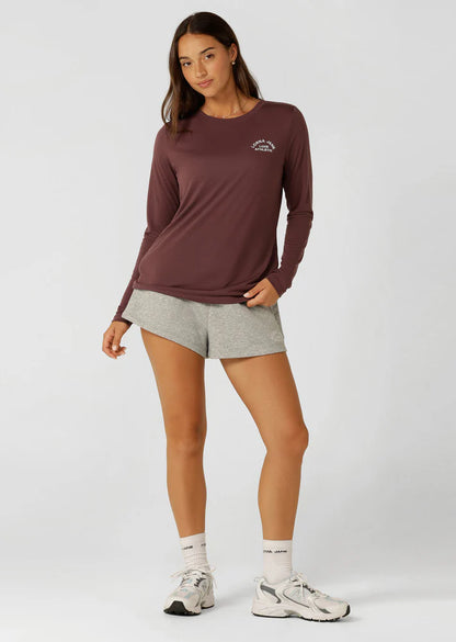 Lorna Jane- Lotus Long Sleeve Top- Berry Icing