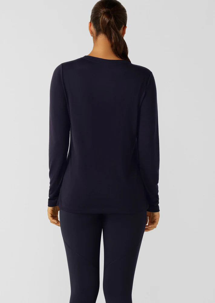 Lorna Jane- Lotus Long Sleeve Top- Midnight Blue