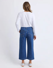 Elm| Sidney Cropped Wide Leg Jean Dark Blue Wash