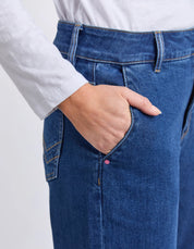 Elm| Sidney Cropped Wide Leg Jean Dark Blue Wash