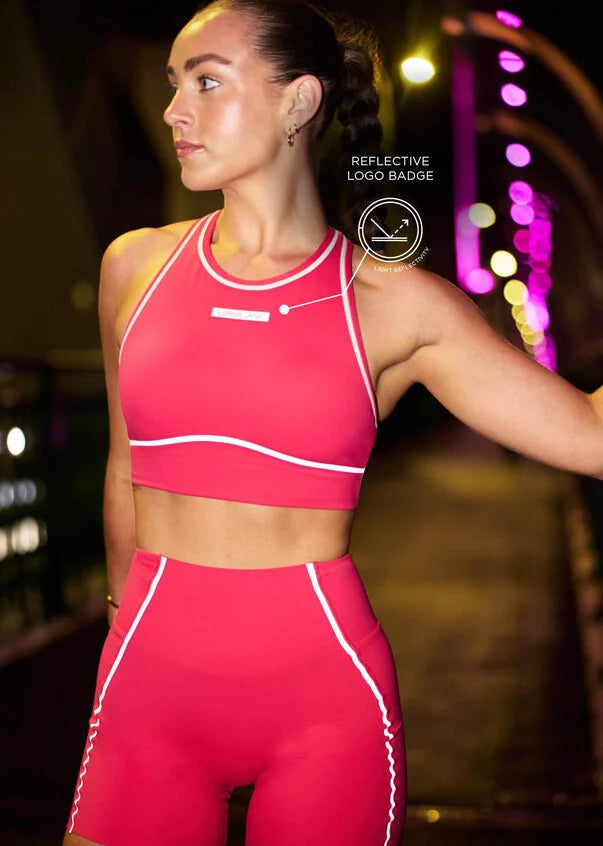 Lorna Jane|Night Runner Sports Bra- Neon Raspberry