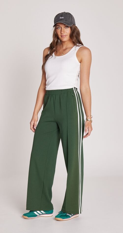 NOAH WIDE PANT - GREEN STRIPE