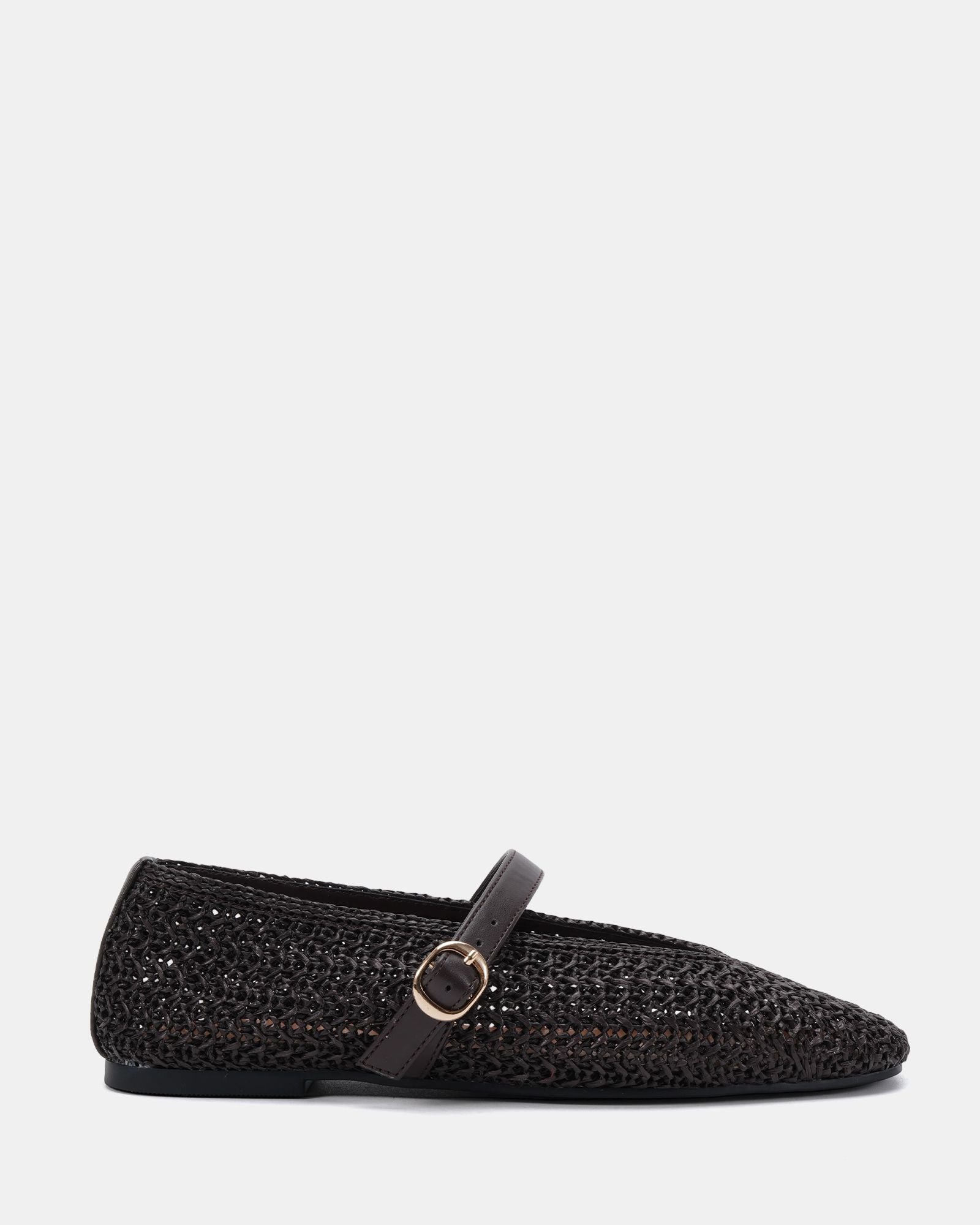 CAGE ESPRESSO RAFFIA BALLET FLATS
