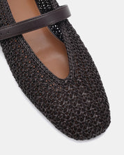 CAGE ESPRESSO RAFFIA BALLET FLATS