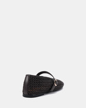 CAGE ESPRESSO RAFFIA BALLET FLATS