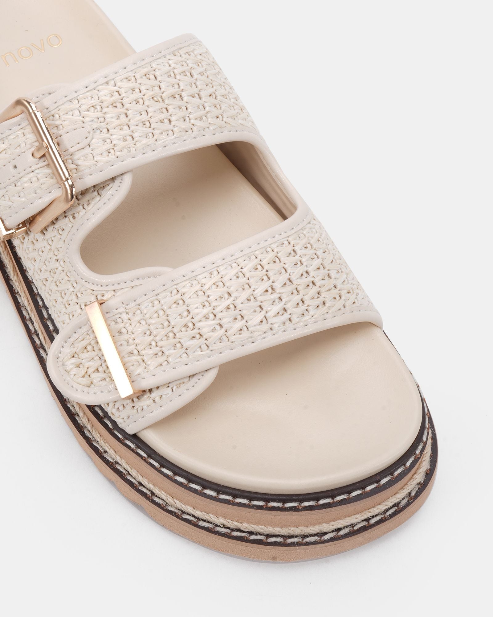 Novo | SHAWN CREAM RAFFIA SANDALS