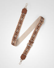 Aztec bag strap- black & brown