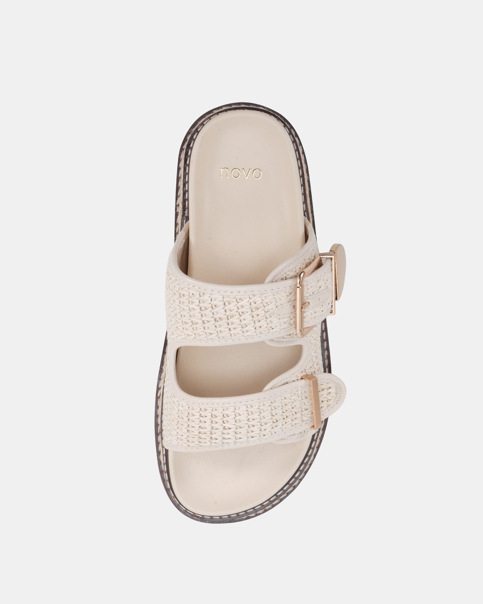 Novo | SHAWN CREAM RAFFIA SANDALS
