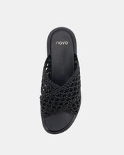 Novo | BRANTLEY BLACK WEAVE WEDGE SANDALS