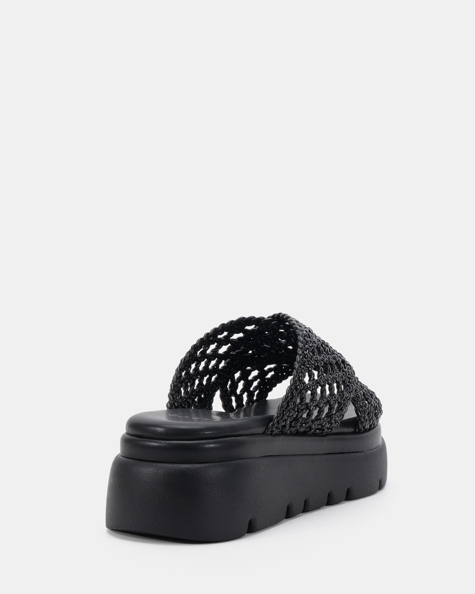 Novo | BRANTLEY BLACK WEAVE WEDGE SANDALS