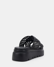 Novo | BRANTLEY BLACK WEAVE WEDGE SANDALS