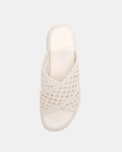 BRANTLEY CREAM WEAVE WEDGE SANDALS