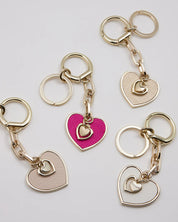Heart keychain with heart charms