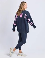 Foxwood |Interval Crew Navy With Neon Pink