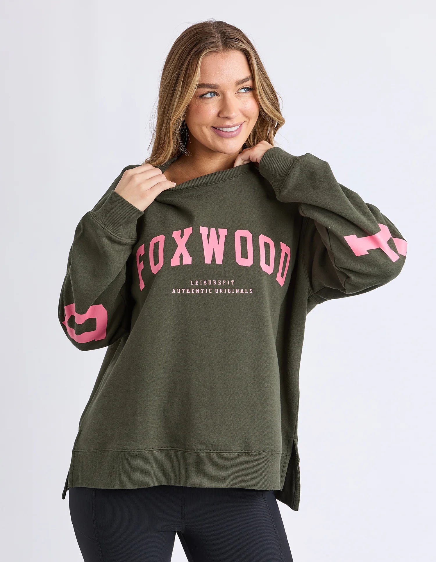 Foxwood|Interval Crew Dark Khaki & Coral