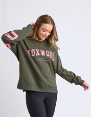 Foxwood|Interval Crew Dark Khaki & Coral