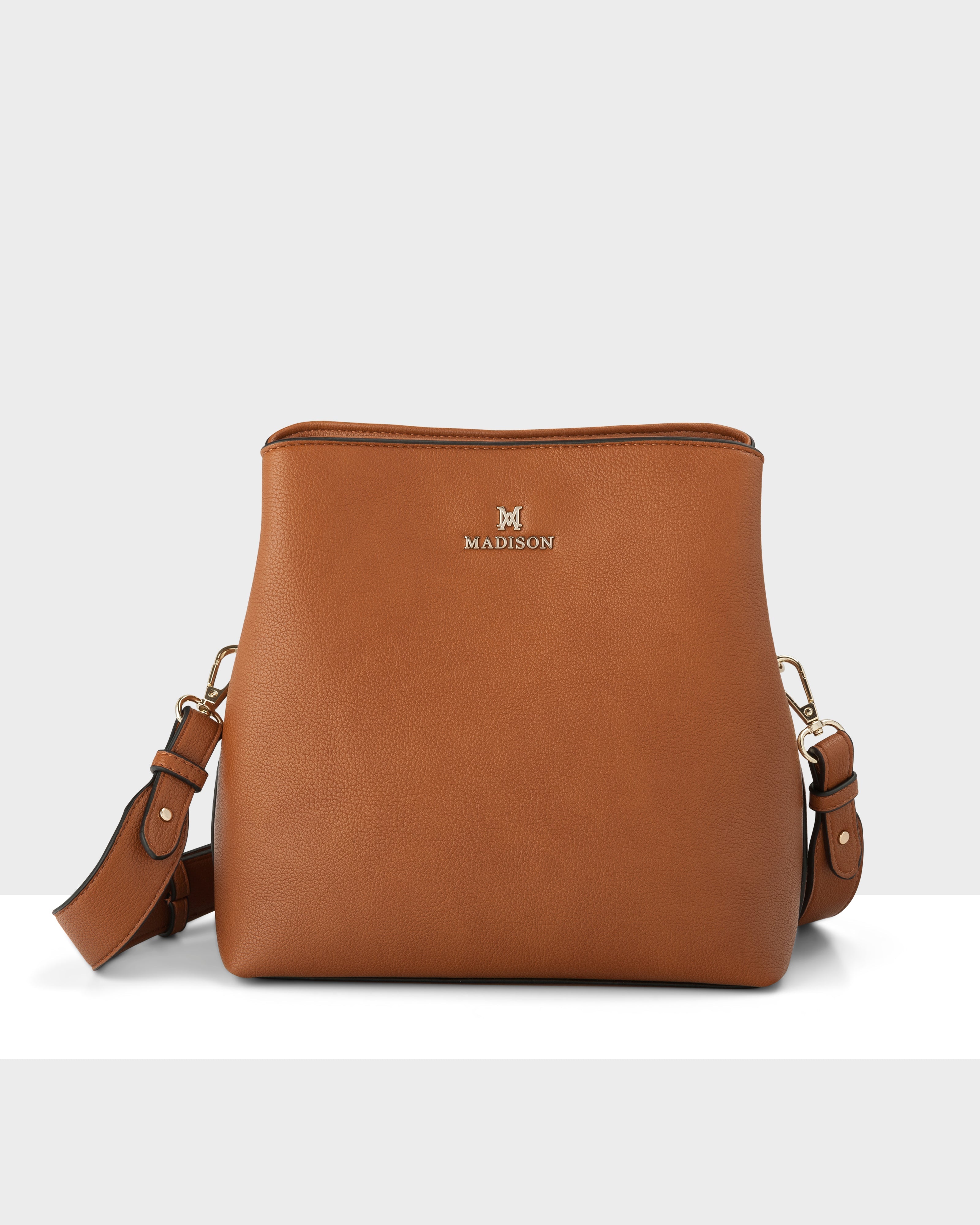 Joanie 3 compartment crossbody bucket bag