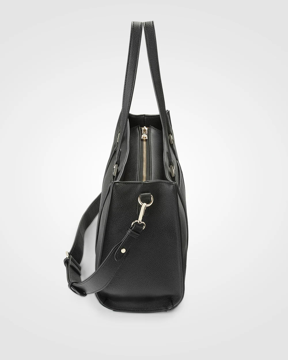 Riley zip top tote with crossbody strap