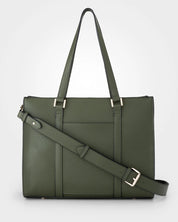 Riley zip top tote with crossbody strap