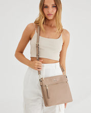 Renee zip top 2 compartment crossbody bag
