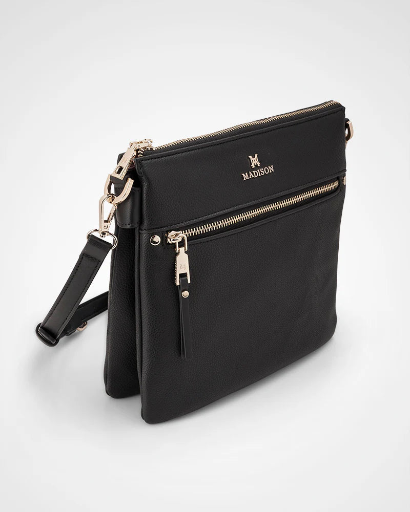 Renee zip top 2 compartment crossbody bag