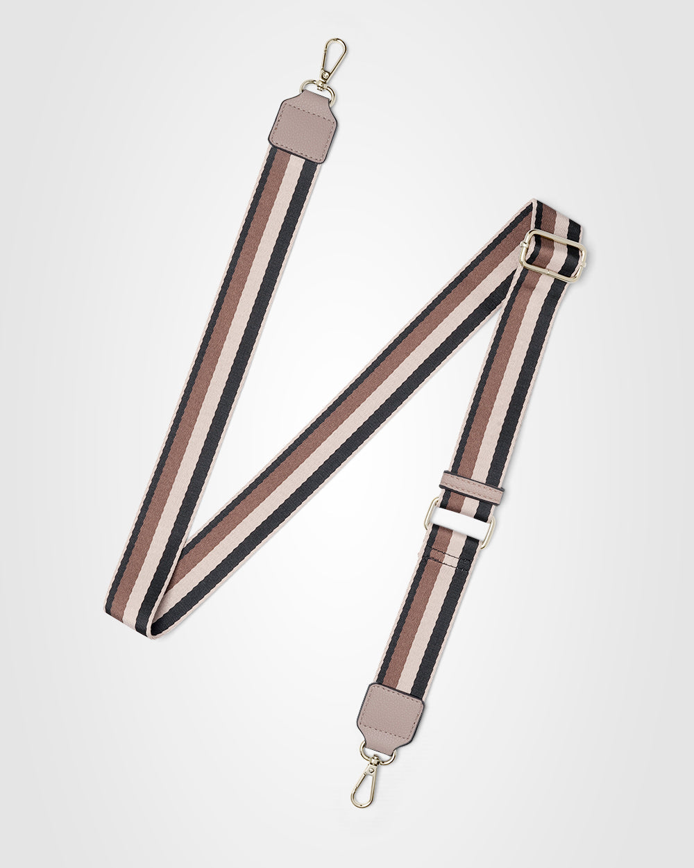 Stripe bag strap -taupe & stone
