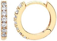 Hoop Earrings with White CZ