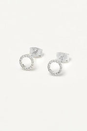 Estella Bartlett| Cz circle earrings- silver plated