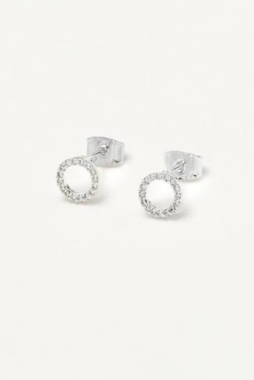 Estella Bartlett| Cz circle earrings- silver plated
