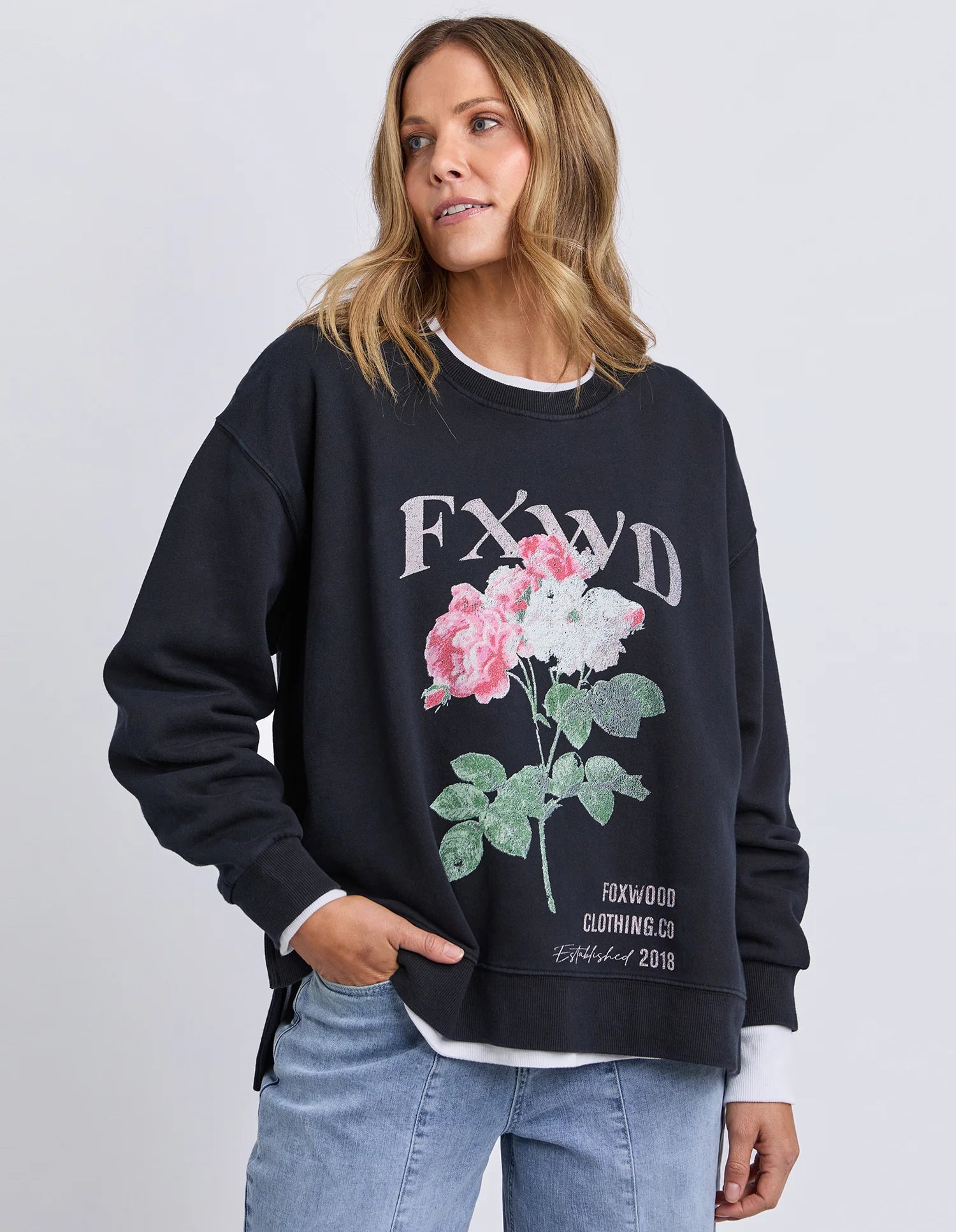 Foxwood| Rosa Crew Washed Black