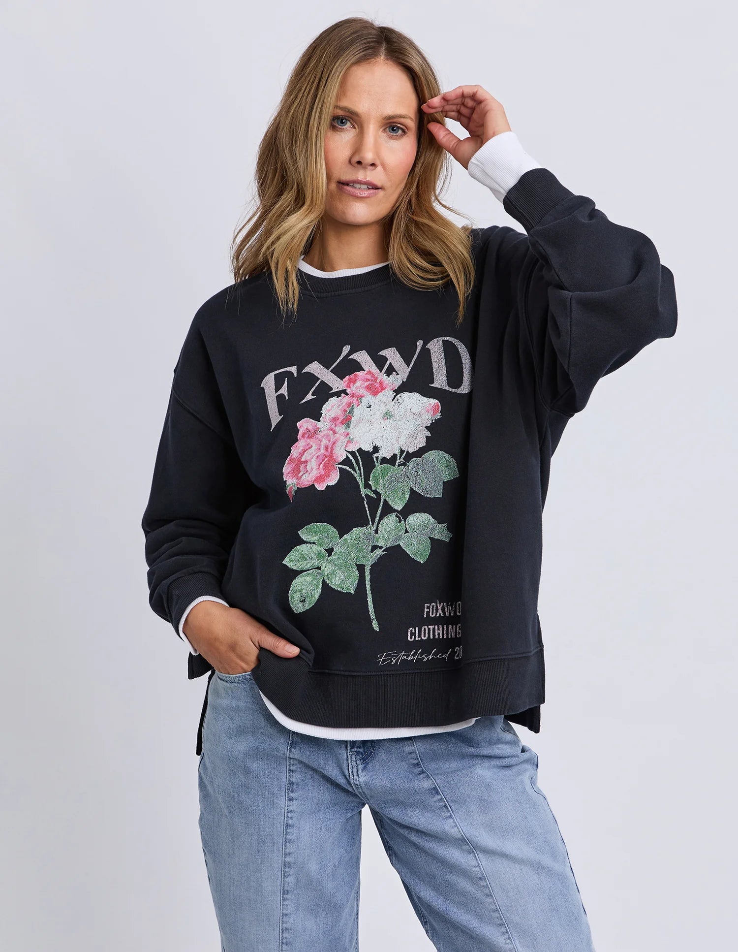 Foxwood| Rosa Crew Washed Black