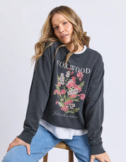 Foxwood| Flowers Crew Washed Black