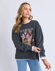 Foxwood| Flowers Crew Washed Black