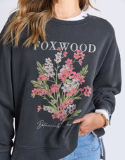 Foxwood| Flowers Crew Washed Black