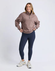 Foxwood| College Zip Crew Mocha