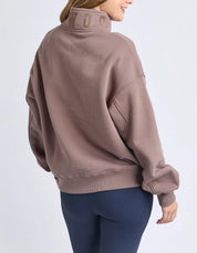 Foxwood| College Zip Crew Mocha